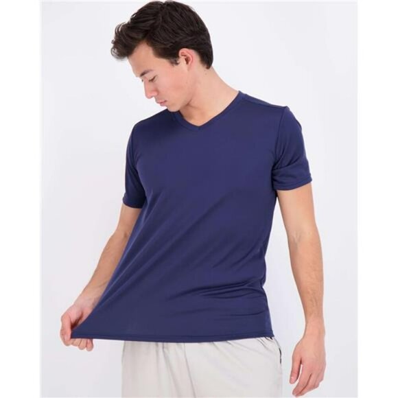 Mens 5 Pack Quick Dry V Neck T Shirt Athletic Mesh Big Tall Gym Workout Shirts - Picture 4 of 7